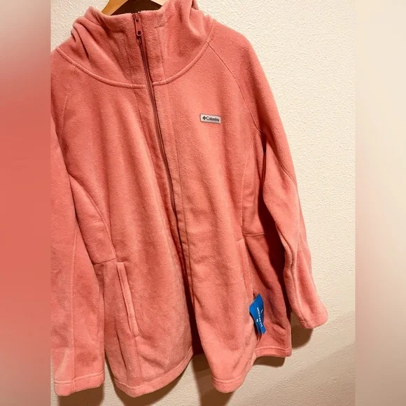 Columbia Womens Benton 2 Springs Fleece Hooded Full Zip Jacket Pink 3X - Picture 3 of 11